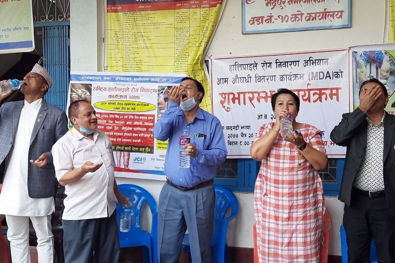 झापामा आजदेखि हात्तीपाइलेविरुद्धको औषधि सेवन अभियान सुरु