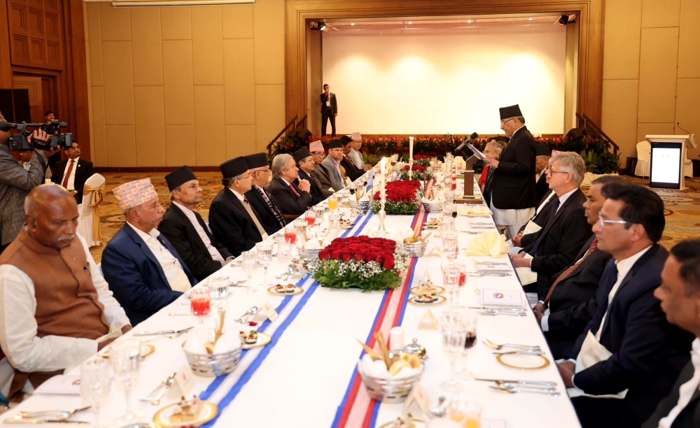 राष्ट्र संघका महासचिवको सम्मानमा प्रधानमन्त्रीद्धरा रात्रिभोजको आयोजना