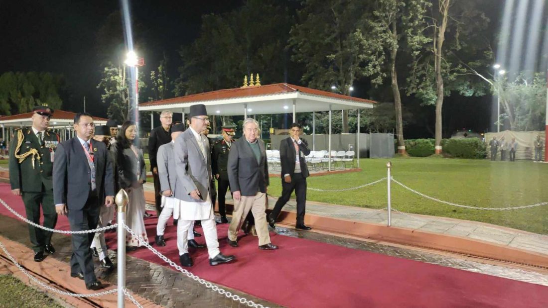 राष्ट्रसङ्घका महासचिव गुटेरेस नेपाल आइपुगे, यस्तो छ भ्रमणतालिका