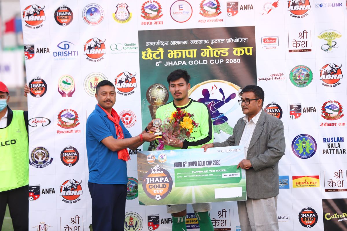 छैटौँ झापा गोल्ड कपको सेमिफाइनलमा एपिएफ एफसी