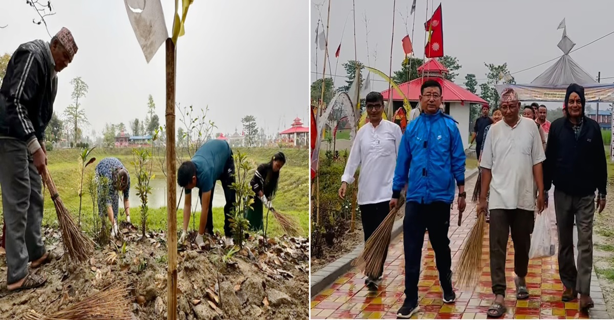 जिल्ला अधिवेशनको पूर्व सन्ध्यामा शिवसताक्षीको धार्मिक क्षेत्र चिल्लागढ परिसरमा सरसफाई 