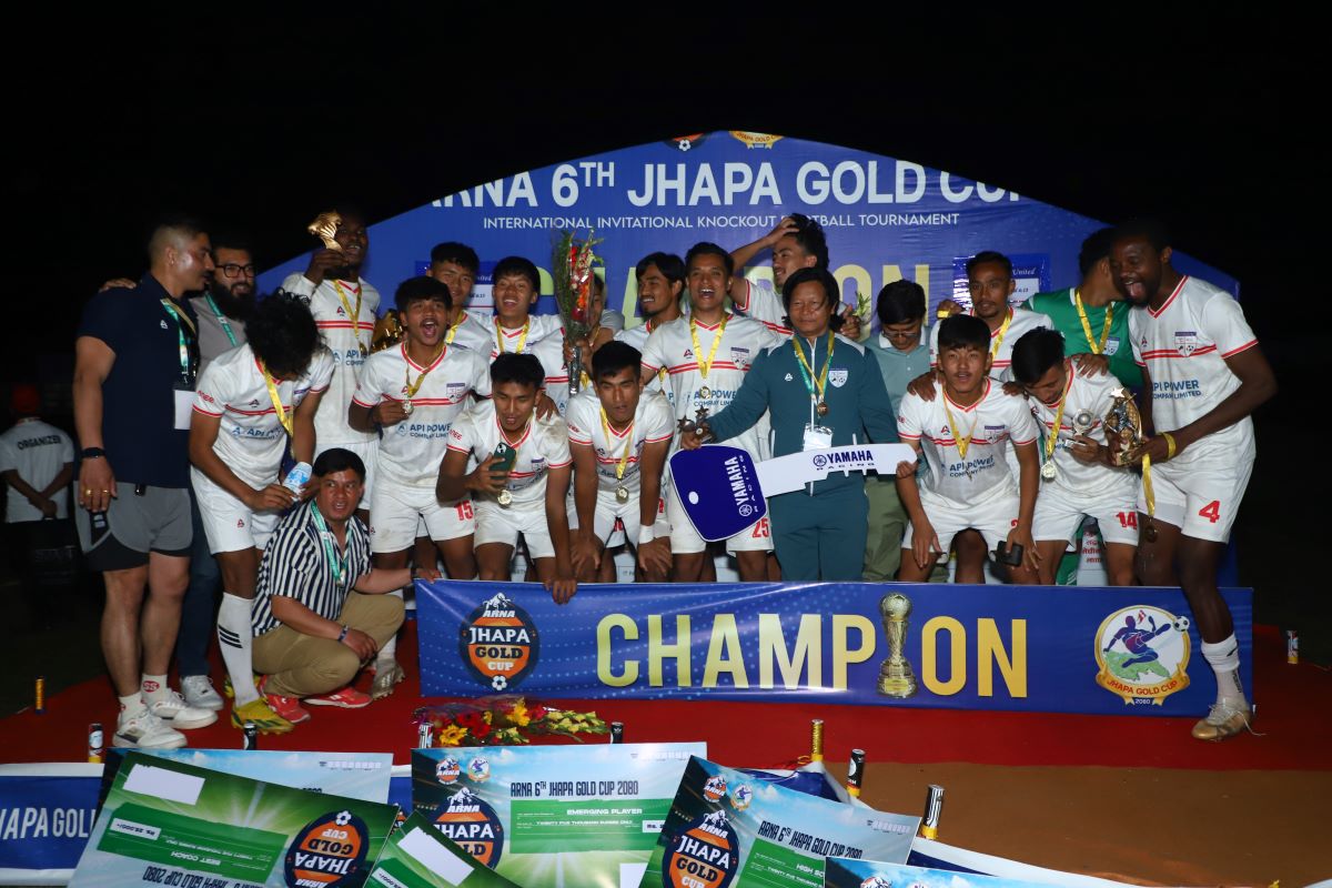 छैँठौ झापा गोल्डकपको च्याम्पियन चर्च ब्वाइज युनाइटेड