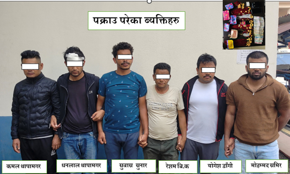ललितपुर चोरीको घटनामा संलग्न ६ जना पक्राउ