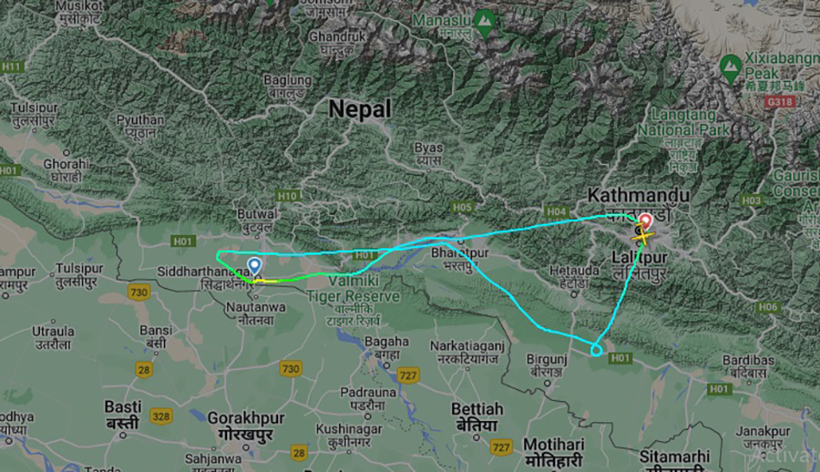 एमाले उपाध्यक्ष विष्णु पौडेल चढेको जहाज अवतरण गर्न नसकी काठमाडौं फर्कियो