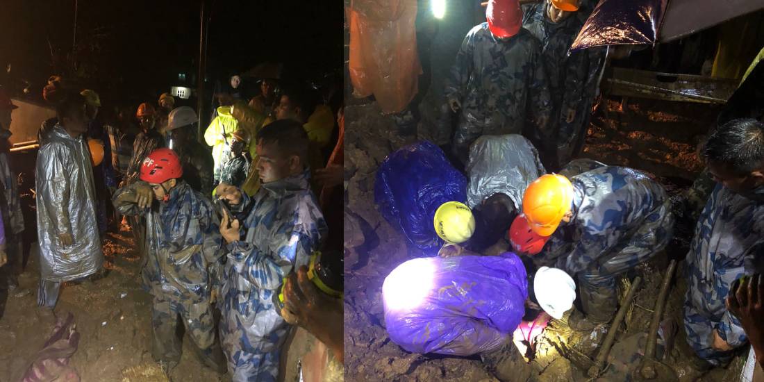 पहिरोमा पुरिएर कास्कीमा ११ जनाको मृत्यु