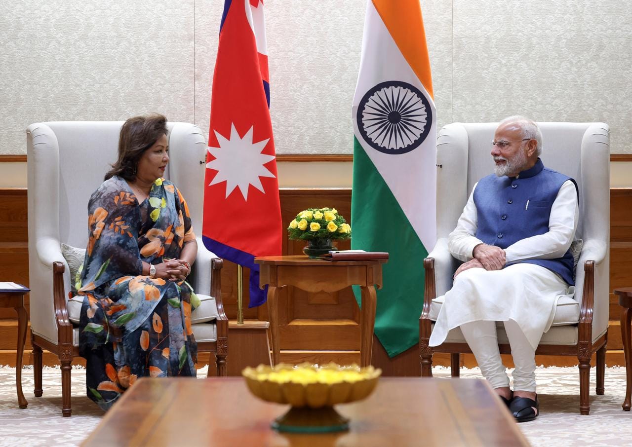 परराष्ट्रमन्त्री राणा र भारतीय प्रधानमन्त्री मोदीबीच भेटवार्ता