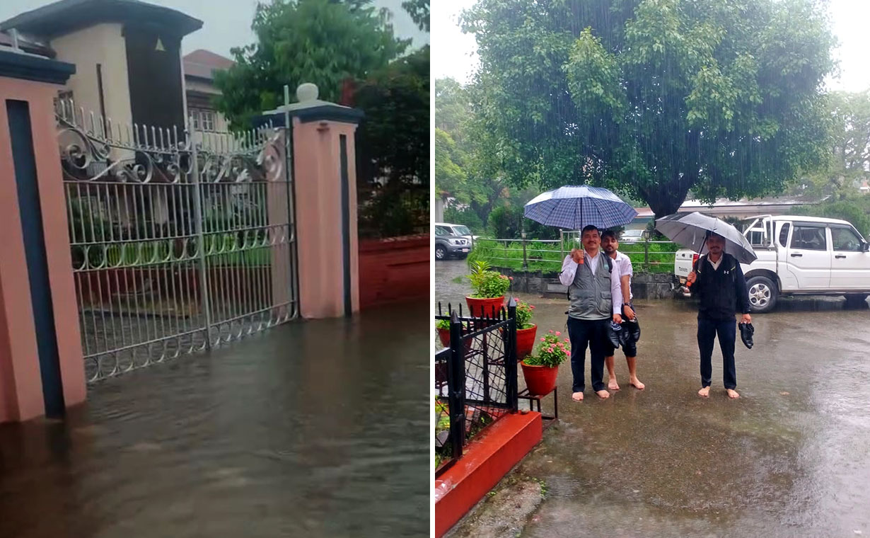 निरन्तरको वर्षाले काठमाडौंका विभिन्न क्षेत्र जलमग्न