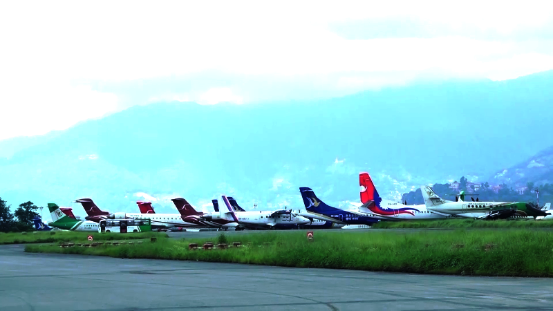 लगातारको वर्षाका कारण आन्तरिक उडानहरू प्रभावित