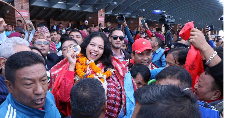 पेरिस ओलम्पिकका कास्य पदक विजेता पलेशाको भव्य स्वागत